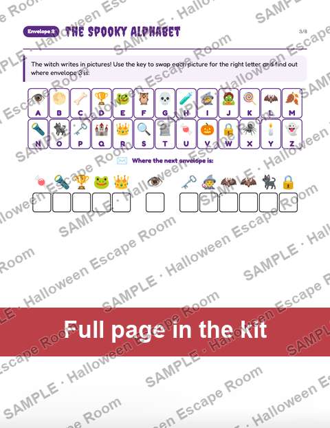 Sample page from the kit: The Haunted Alphabet